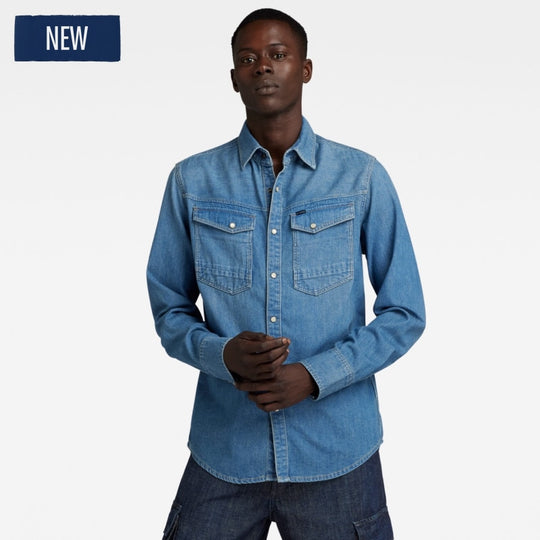 d23616-d252-d891 slim shirt long sleeve g-star overhemd faded blue