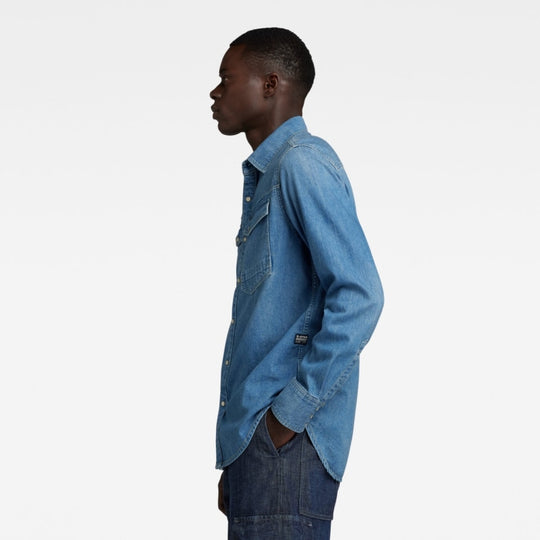 d23616-d252-d891 slim shirt long sleeve g-star overhemd faded blue crop1