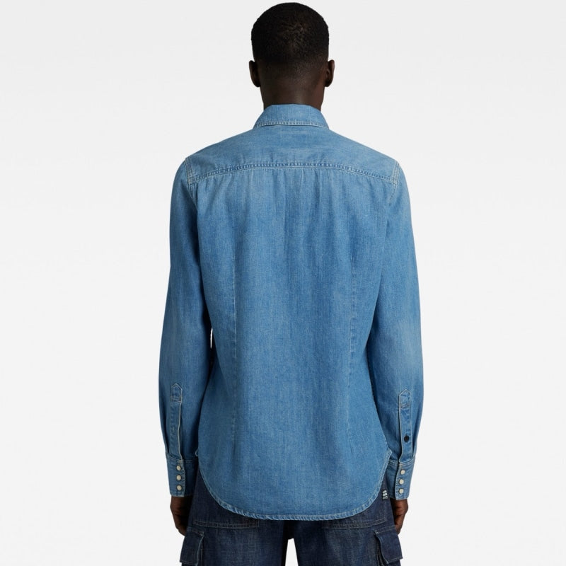 d23616-d252-d891 slim shirt long sleeve g-star overhemd faded blue back