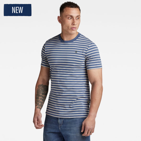 d24445-c339-g383 slim t-shirt stripe g-star t-shirt white indigo