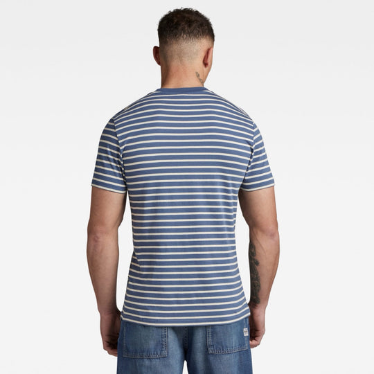 d24445-c339-g383 slim t-shirt stripe g-star t-shirt white indigo back