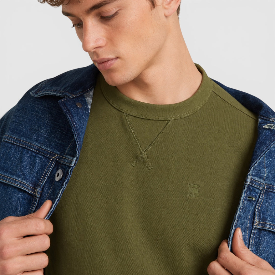 D25121-D566-B230 G-Star Nifous Rond Neck Sweater Shadow Olive