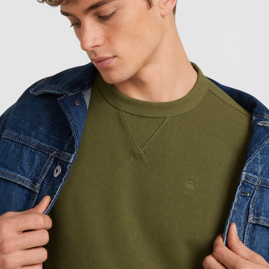 D25121-D566-B230 G-Star Nifous Rond Neck Sweater Shadow Olive