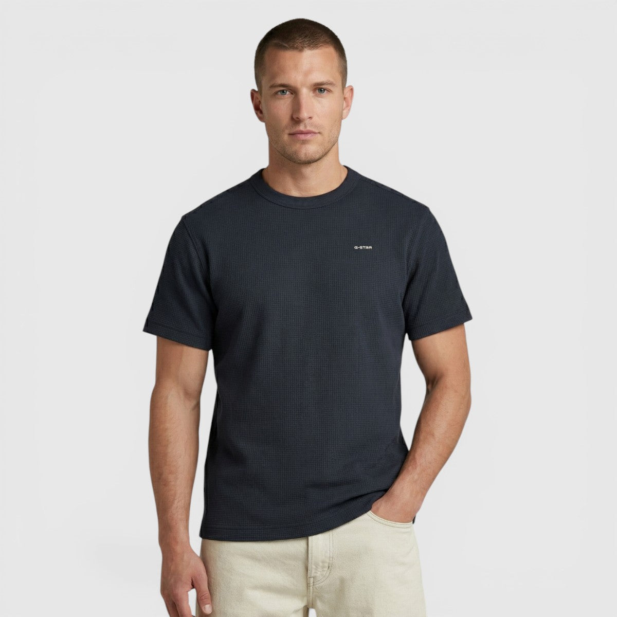 D28609-E383-C742 G-Star T-Shirt True Regular Structured Salute / Donkerblauw