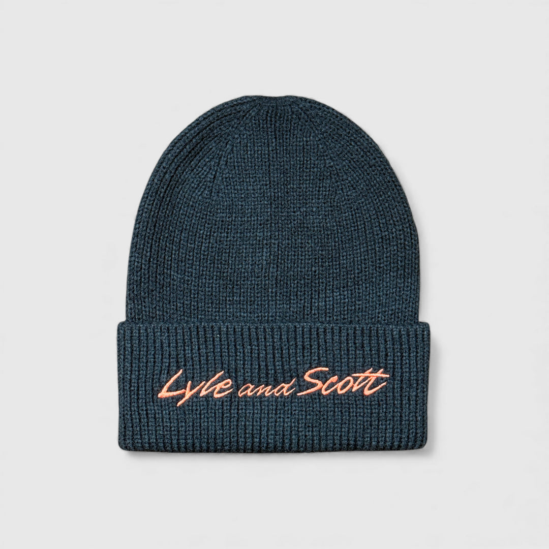 HE1931V-Z271 Lyle & Scott Embroidery Baseball Beanie Dark Navy