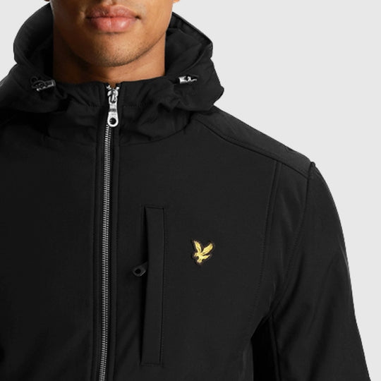 jk1214v z865 fleece lined softshell jacket lyle & scott jack black crop2