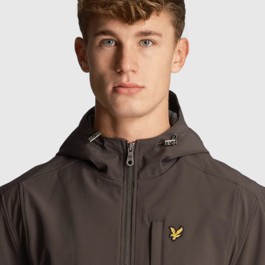 JK1424VN-W635 Lyle & Scott Hooded Softshell Jacket Gunmetal