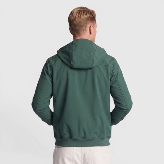JK2110V-X311 Lyle & Scott Fleece Back Softshell Jacket Argyle Teal