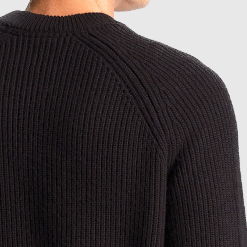 kn1701v z865 shaker stitch mock neck jumper lyle & scott trui black crop4