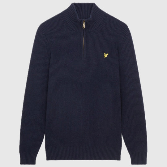 kn1712v z271 ribbed quarter zip jumper lyle & scott polo dark navy crop7
