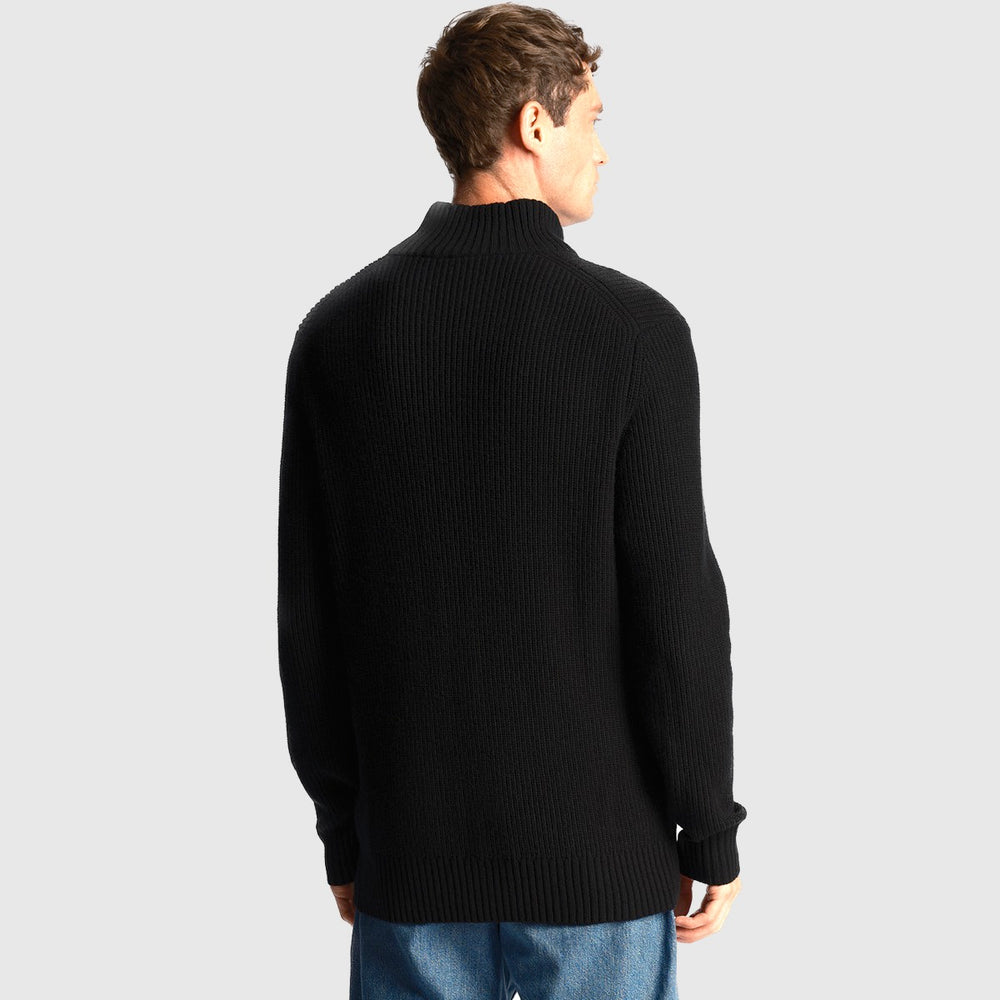 kn1712v z865 ribbed quarter zip jumper lyle & scott polo jet black back