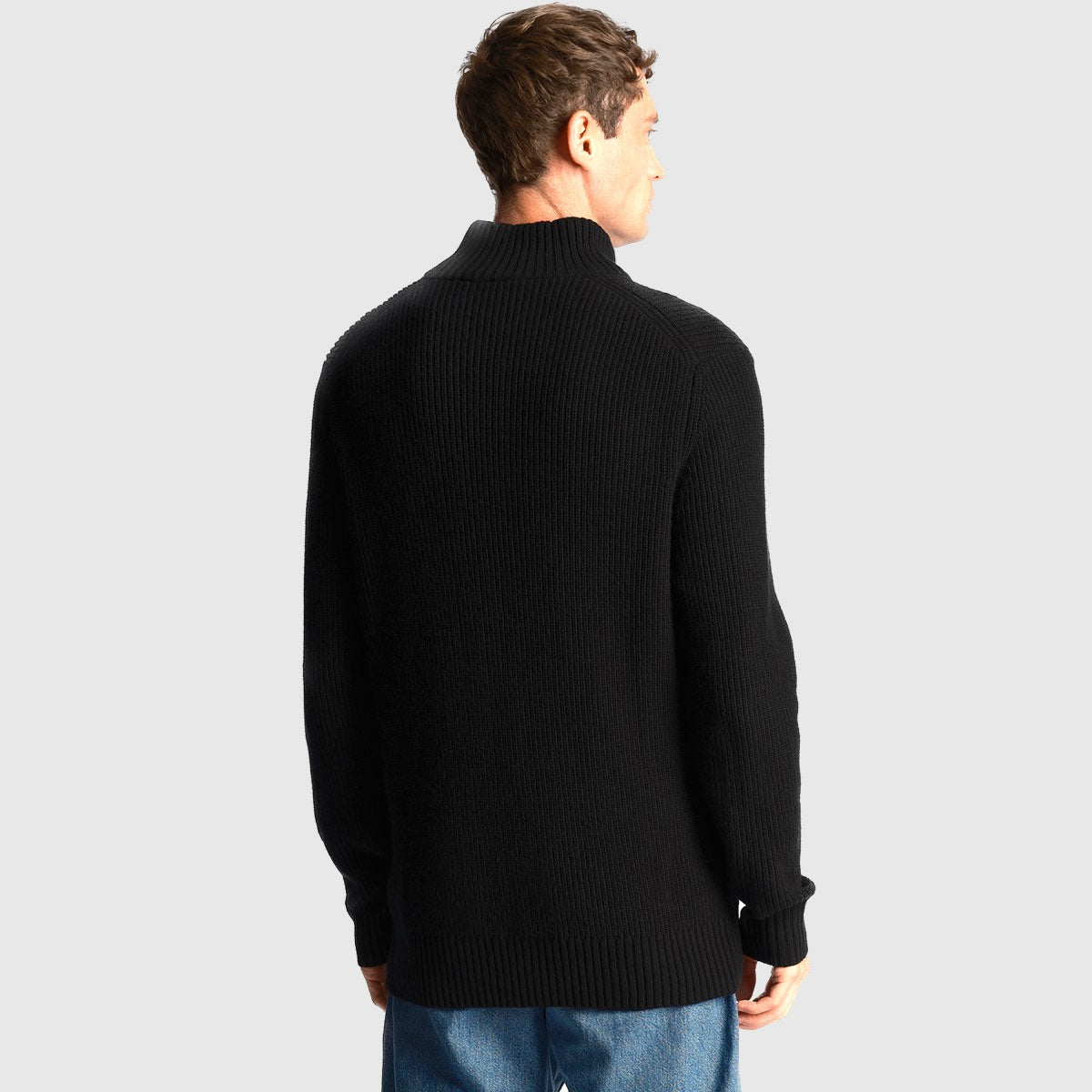 kn1712v z865 ribbed quarter zip jumper lyle & scott polo jet black back