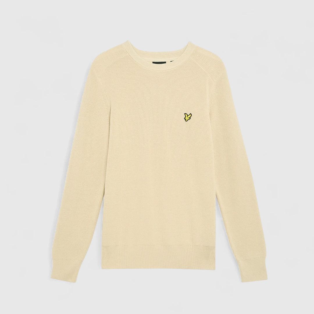 KN2303V-X865 Lyle & Scott Knitwear Engineered Rib Crew Neck Grey Taupe / Beige