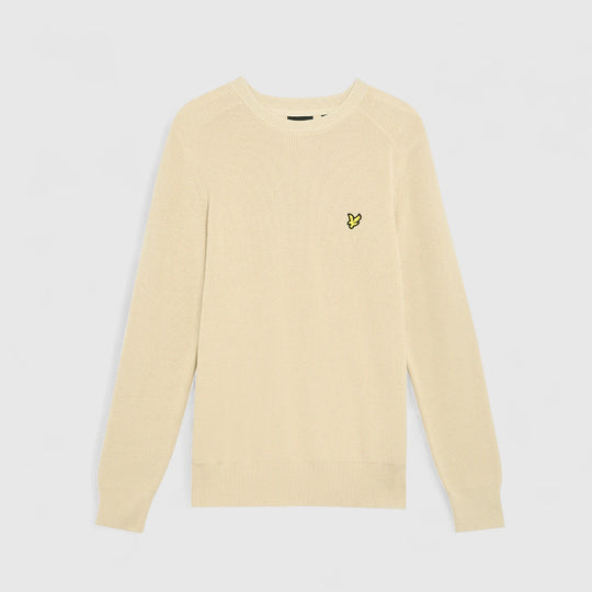 KN2303V-X865 Lyle & Scott Knitwear Engineered Rib Crew Neck Grey Taupe / Beige