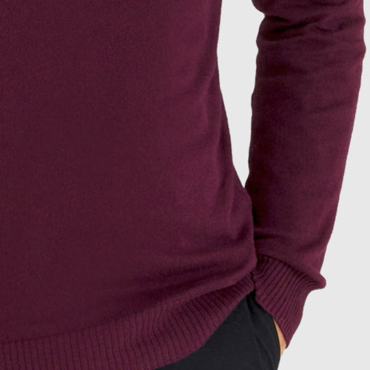 kn400vc z562 cotton merino crew jumper lyle & scott polo burgundy crop2