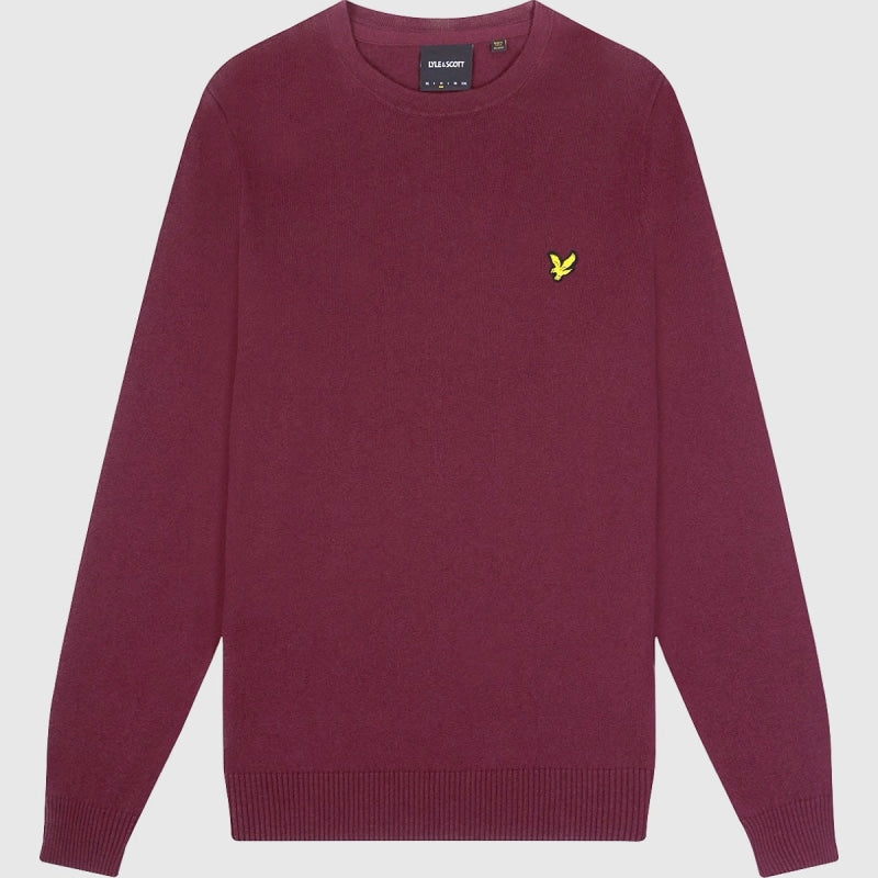 kn400vc z562 cotton merino crew jumper lyle & scott polo burgundy crop4