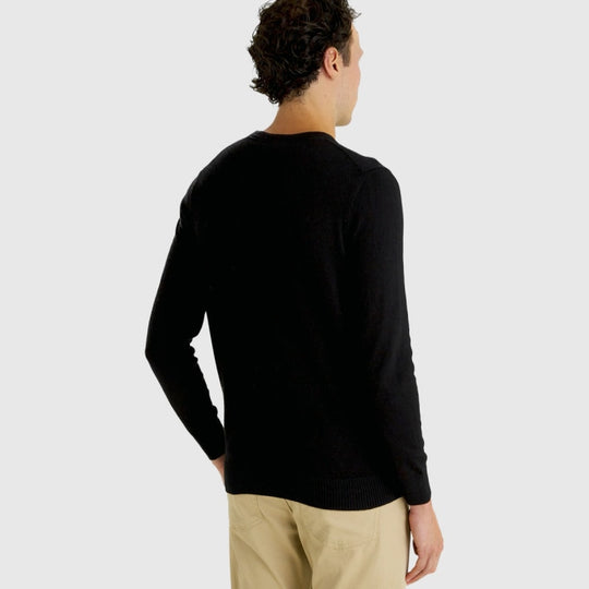 kn400vc z865 cotton merino crew jumper lyle & scott polo jet black BACK