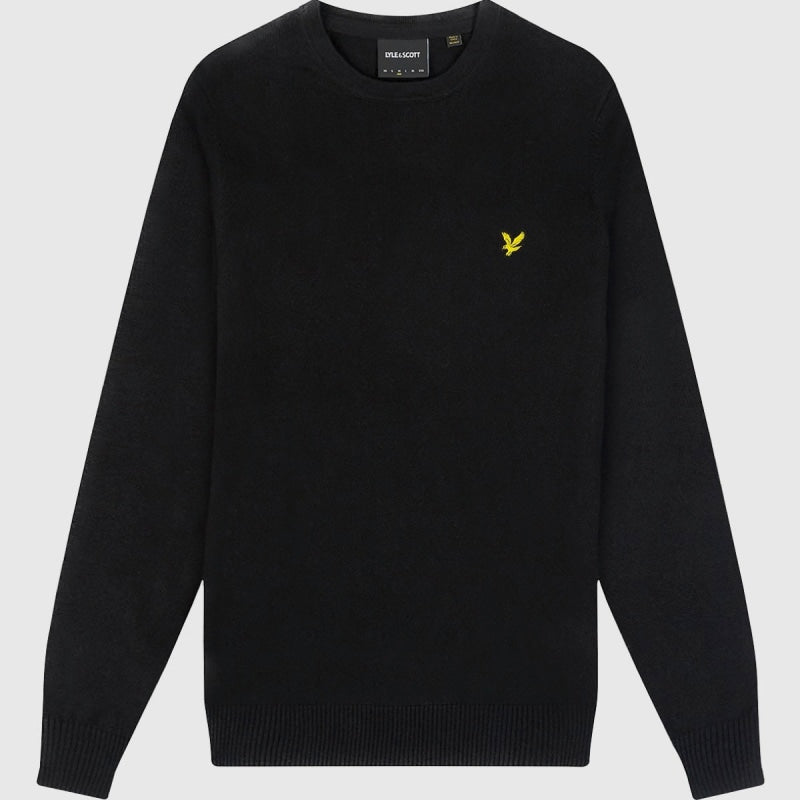 kn400vc z865 cotton merino crew jumper lyle & scott polo jet black crop4