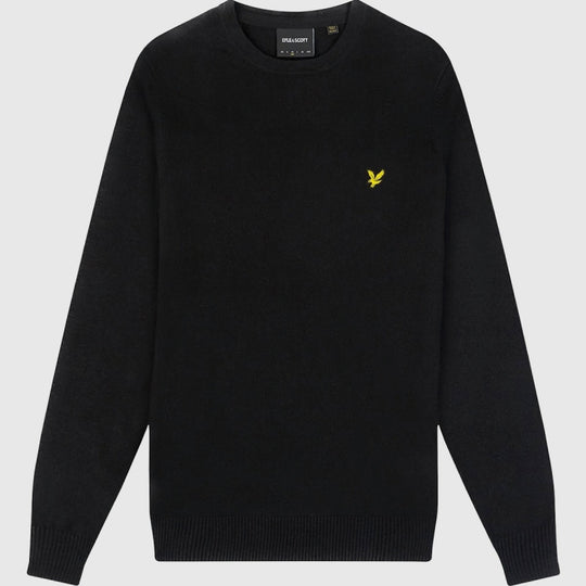 kn400vc z865 cotton merino crew jumper lyle & scott polo jet black crop4
