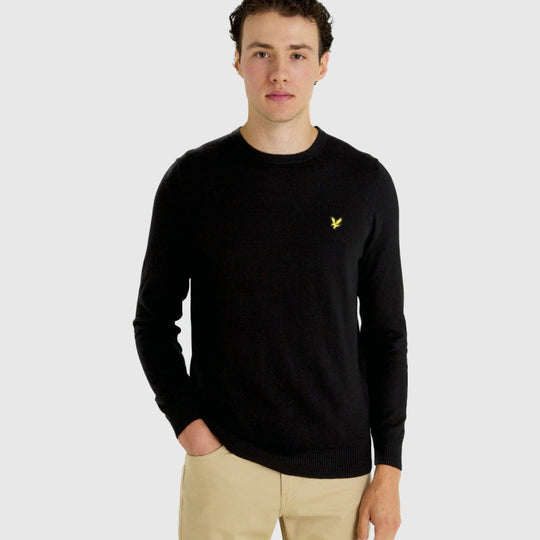 kn400vc z865 cotton merino crew jumper lyle & scott polo jet black