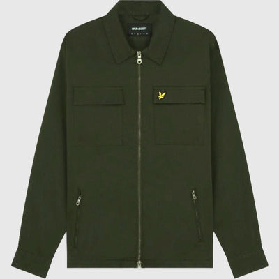 lw1910v w995 twill overshirt lyle & scott jack mountain moss crop1