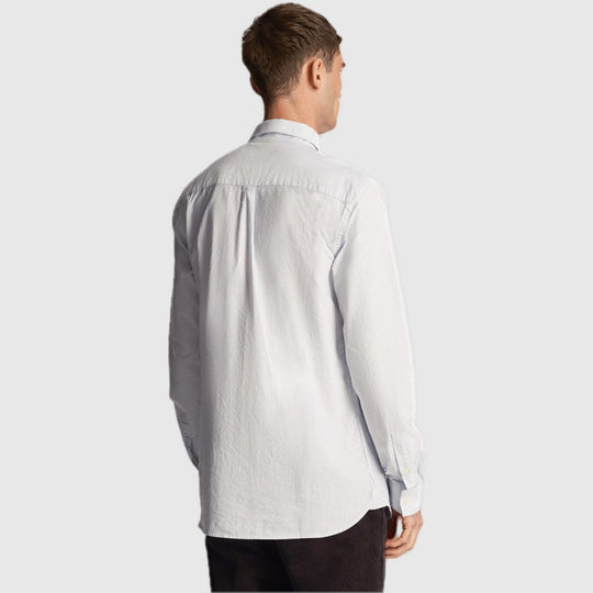 lw2002v-w490 oxford shirt lyle & scott overhemd blue / white back