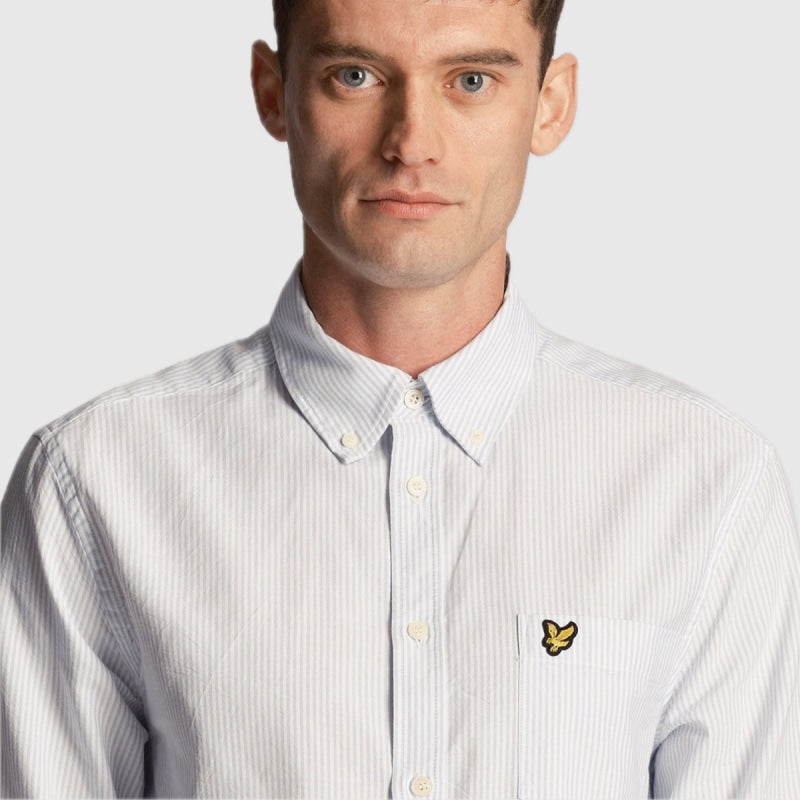 lw2002v-w490 oxford shirt lyle & scott overhemd blue / white1