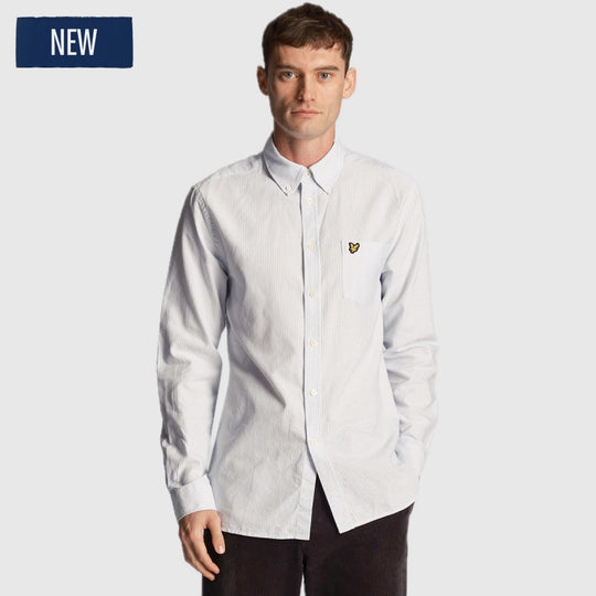 lw2002v-w490 oxford Shirt shirt lyle & scott overhemd blue / white