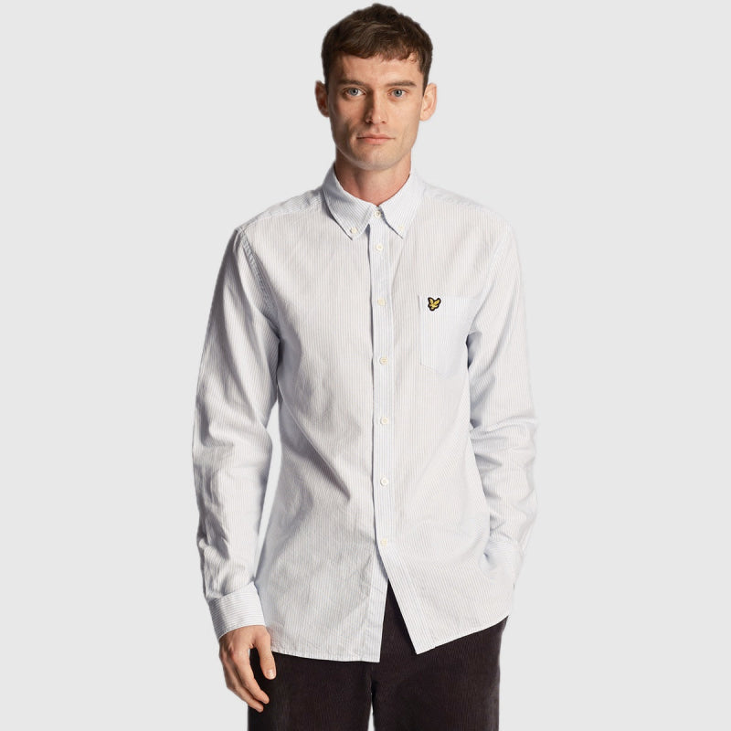 lw2002v-w490 oxford Shirt shirt lyle & scott overhemd blue / white