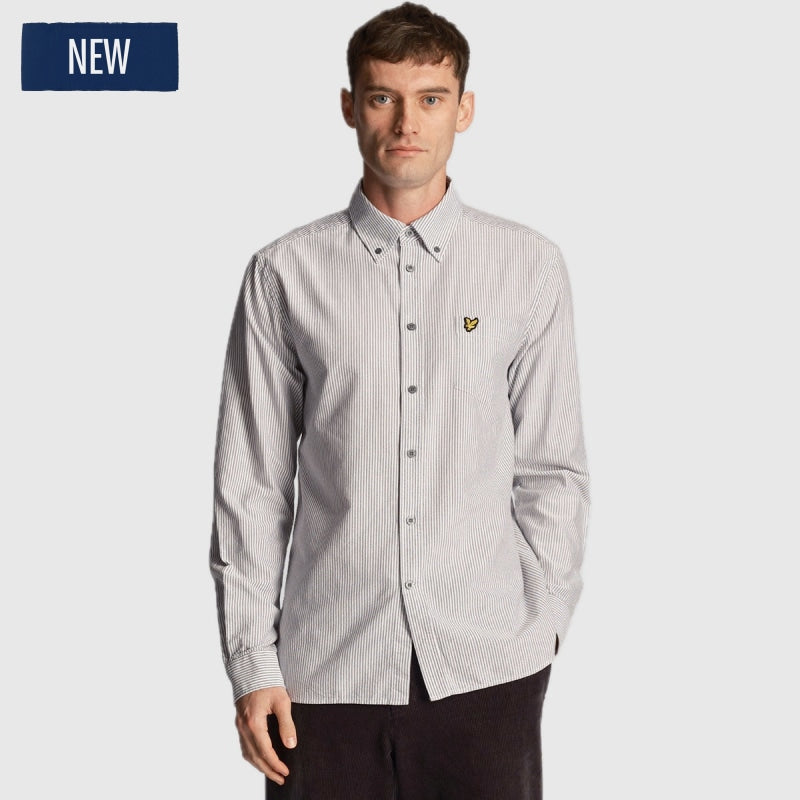 lw2002v x168 oxford Shirt shirt lyle & scott overhemd metal / white
