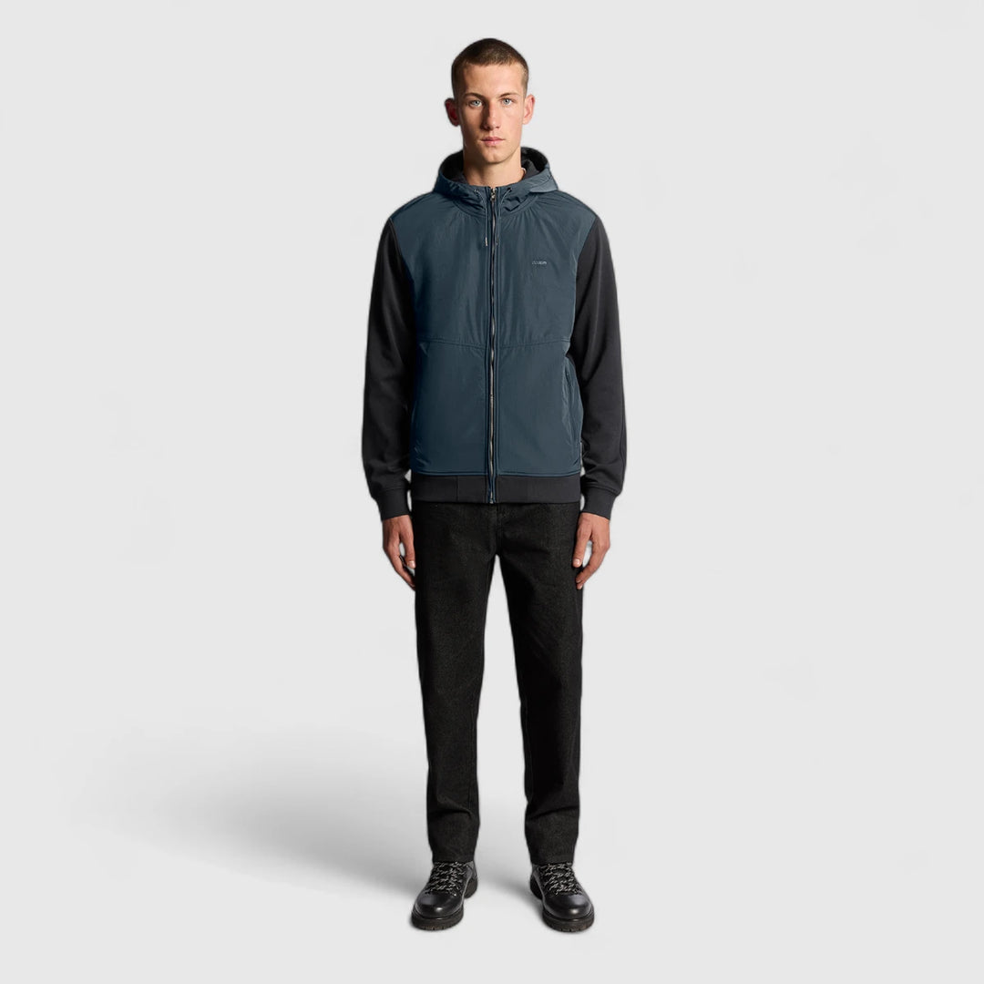 ML2330V-Z271 Lyle & Scott Half Raglan Hybrid Hoodie Dark Navy / Donker Blauw