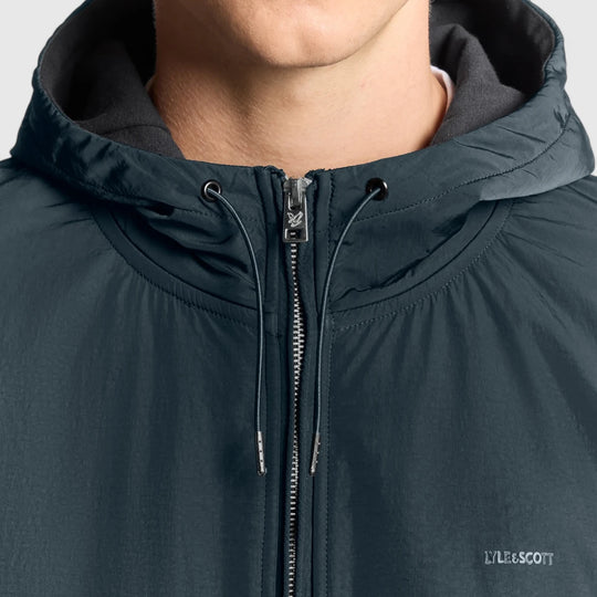 ML2330V-Z271 Lyle & Scott Half Raglan Hybrid Hoodie Dark Navy / Donker Blauw