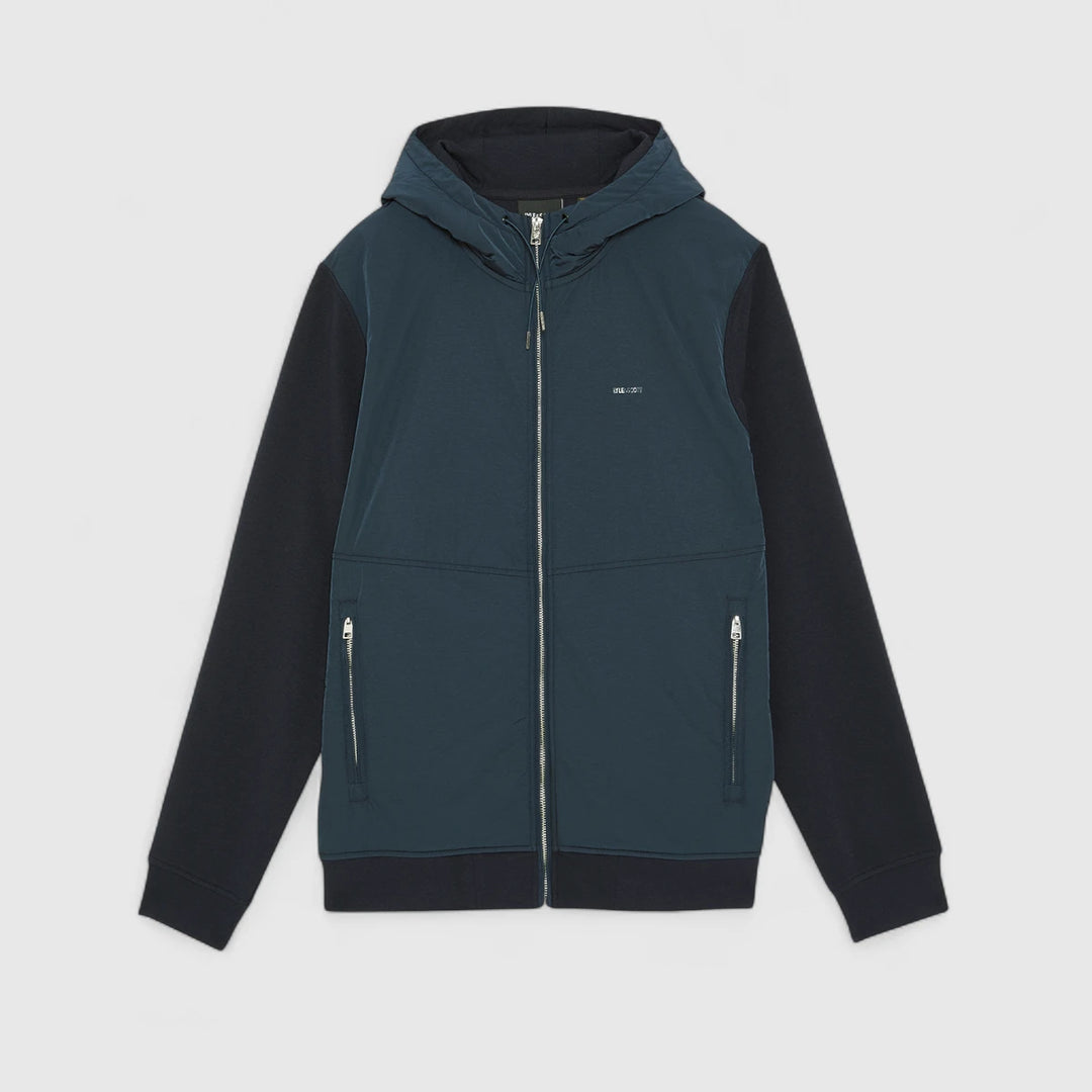 ML2330V-Z271 Lyle & Scott Half Raglan Hybrid Hoodie Dark Navy / Donker Blauw