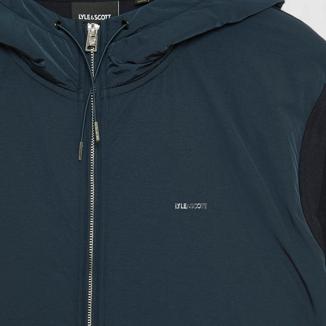 ML2330V-Z271 Lyle & Scott Half Raglan Hybrid Hoodie Dark Navy / Donker Blauw