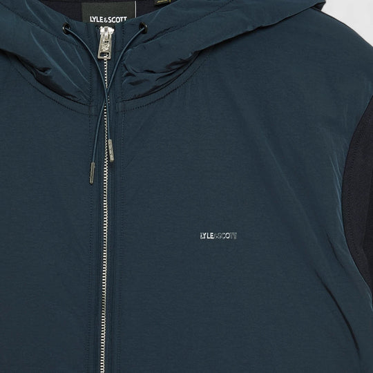 ML2330V-Z271 Lyle & Scott Half Raglan Hybrid Hoodie Dark Navy / Donker Blauw