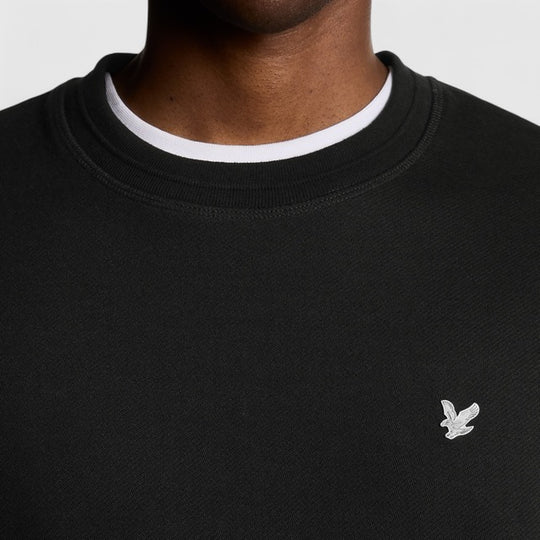 ML2353V-W835 Lyle & Scott Diagonal Weave Crew Neck Sweatshirt Lacquer / Zwart