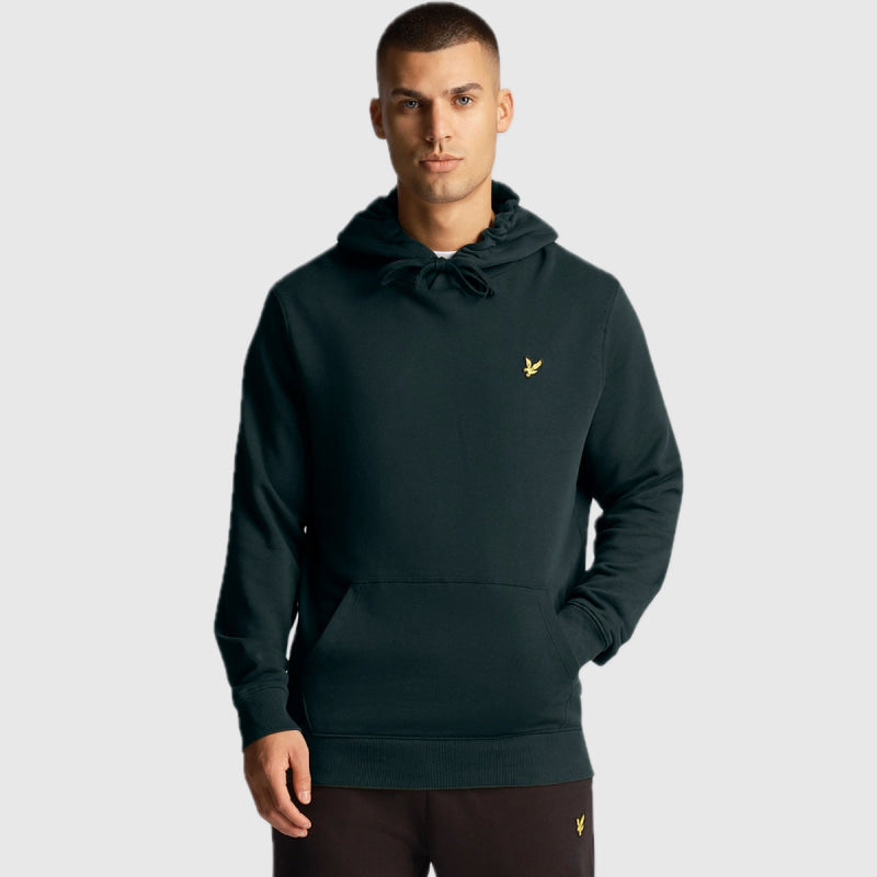 ml416vog w486 pullover hoodie lyle & scott polo dark green