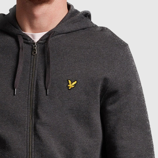 ml420vog 398 zip through hoodie lyle & scott polo charcoal marl crop1