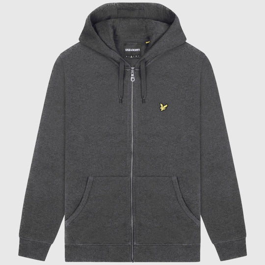 ml420vog 398 zip through hoodie lyle & scott polo charcoal marl crop4