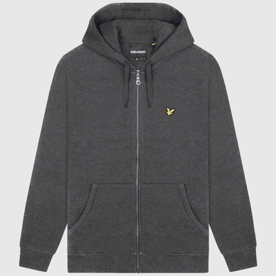 ml420vog 398 zip through hoodie lyle & scott polo charcoal marl crop4