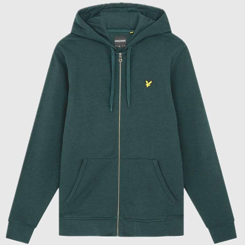 ml420vog w486 zip through hoodie lyle & scott polo dark green crop5