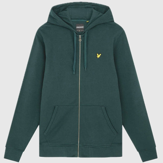 ml420vog w486 zip through hoodie lyle & scott polo dark green crop5