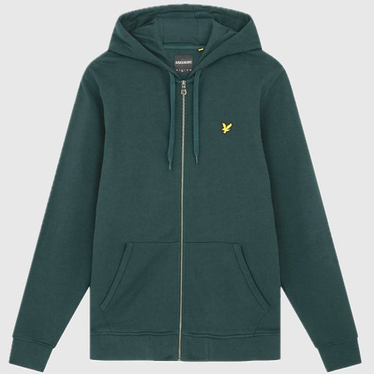 ml420vog w486 zip through hoodie lyle & scott polo dark green crop5