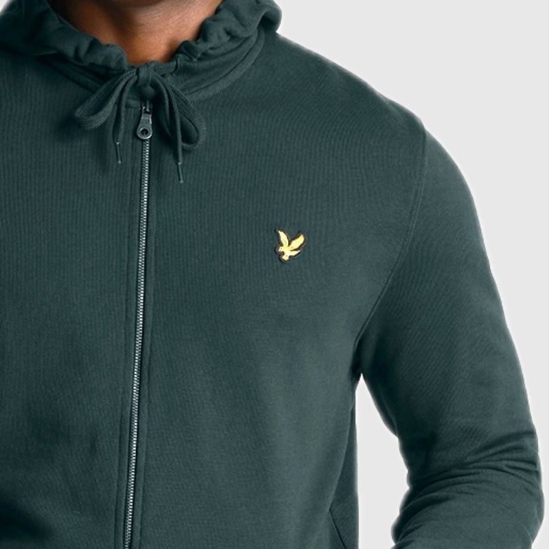 ml420vog w486 zip through hoodie lyle & scott polo dark green crop4