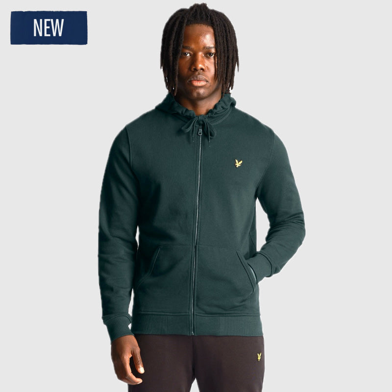 ml420vog w486 zip through hoodie lyle & scott polo dark green