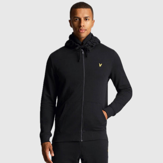 ml420vog z865 zip through hoodie lyle & scott polo jet black