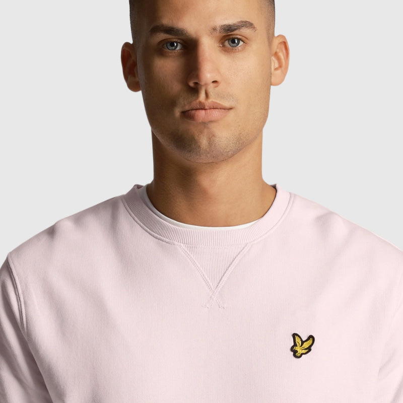 ml424vog w488 crew neck sweatshirt lyle & scott sweater light pink crop3