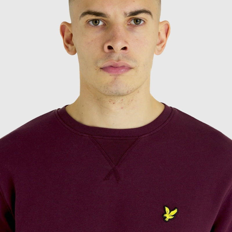 ml424vog z562 crew neck sweatshirt lyle & scott polo burgundy crop1