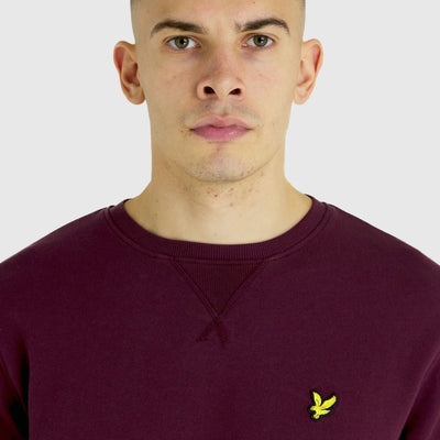 ml424vog z562 crew neck sweatshirt lyle & scott polo burgundy crop1