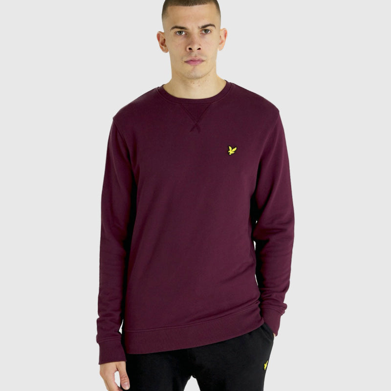 ml424vog z562 crew neck sweatshirt lyle & scott polo burgundy front